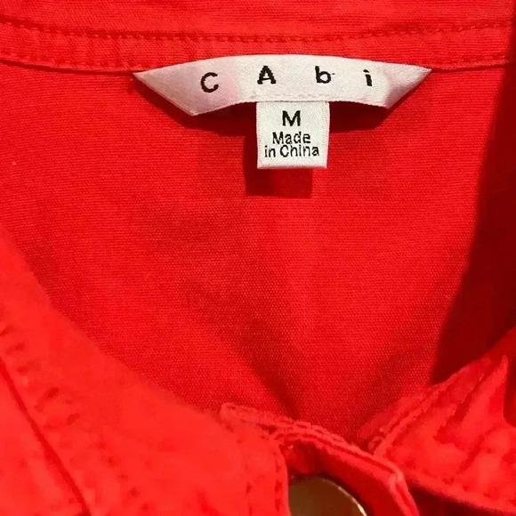 Cabi Taylor Utility Ruffle Back Button Down
Jacket #727 Red Orange - Picture 14 of 14